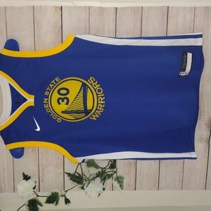 Nike Kids Golden State Warriors Blue and Yellow #30 Jersey